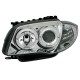 Φανάρια εμπρός angel eyes για BMW E87/Ε81 (2004-2011) - chrome , με λάμπες (Η1) - σετ 2τμχ.