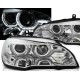 Φανάρια εμπρός angel eyes για BMW X5 (2007-2010) - 3D Design , με λάμπες (Η1) - σετ 2τμχ.