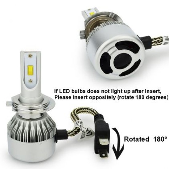 Led λάμπες Η7 για μεσαία ή μεγάλα φώτα 7600 lumen , 36 Watt 6000K - 2τμχ.