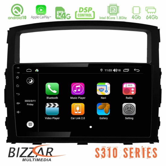 Bizzar S310 Mitsubishi Pajero Car Pad 9" Android 10 Multimedia Station