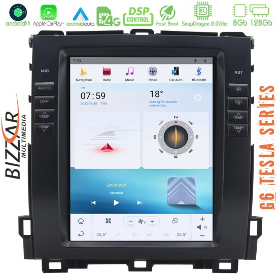 Bizzar Toyota Land Cruiser J120 2002-2009 Android 11 (8+128GB) Tesla Multimedia Station 10,4"