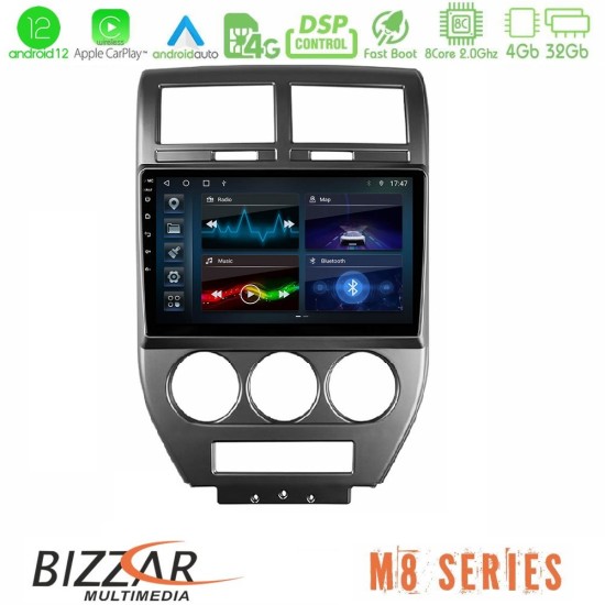 Bizzar M8 Series Jeep Compass/Patriot 2007-2009 8core Android13 4+32GB Navigation Multimedia Tablet 10"