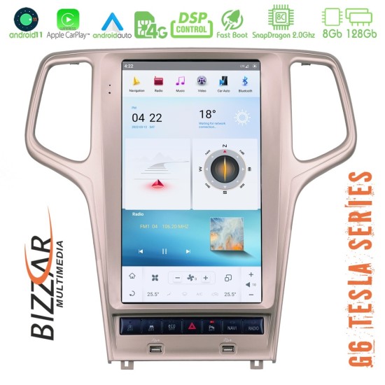 Bizzar Grand Cherokee 2014-2019 Android 11 (8+128GB) Tesla Multimedia Station 13,6" (golden color)