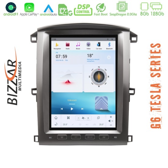 Bizzar Toyota Land Cruiser J100 Android 11 (8+128GB) Tesla Multimedia Station 12,1"