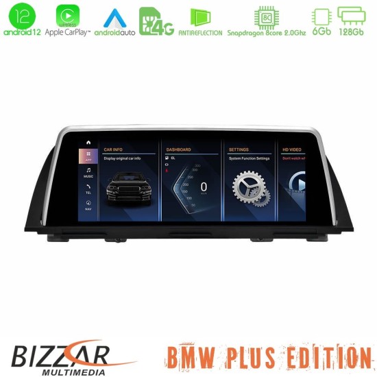 BMW 5 Series F10/F11 CIC Android12 8Core (6+128GB) Navigation Multimedia 10.25″ HD Black Panel