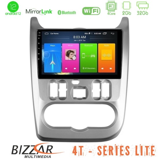 Bizzar 4T Series Dacia Duster/Sandero/Logan 4Core Android13 2+32GB Navigation Multimedia Tablet 9"