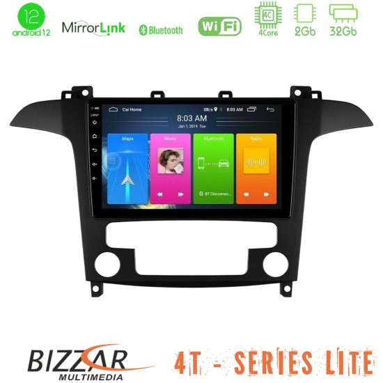 Bizzar 4T Series Ford S-Max 2006-2012 4Core Android13 2+32GB Navigation Multimedia Tablet 9"