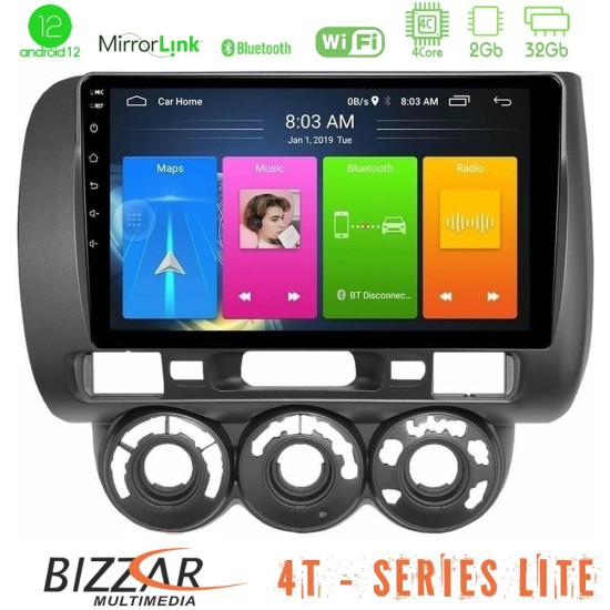 Bizzar 4T Series Honda Jazz 2002-2008 (Manual A/C) 4Core Android13 2+32GB Navigation Multimedia Tablet 9"