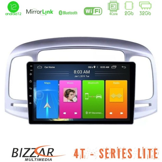 Bizzar 4T Series Hyundai Accent 2006-2011 4Core Android13 2+32GB Navigation Multimedia Tablet 9"