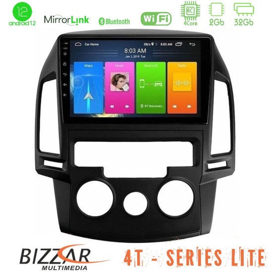 Bizzar 4T Series Hyundai i30 2007-2012 Manual A/C 4Core Android13 2+32GB Navigation Multimedia Tablet 9"