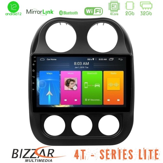 Bizzar 4T Series Jeep Compass 2010-2016 4Core Android13 2+32GB Navigation Multimedia Tablet 9"