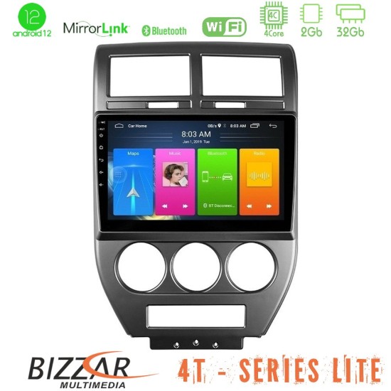 Bizzar 4T Series Jeep Compass/Patriot 2007-2009 4Core Android13 2+32GB Navigation Multimedia Tablet 10"