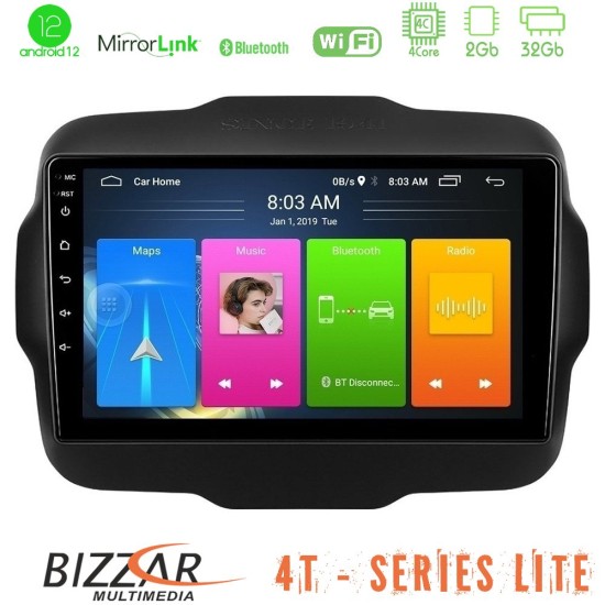 Bizzar 4T Series Jeep Renegade 2015-2019 4Core Android13 2+32GB Navigation Multimedia Tablet 9"