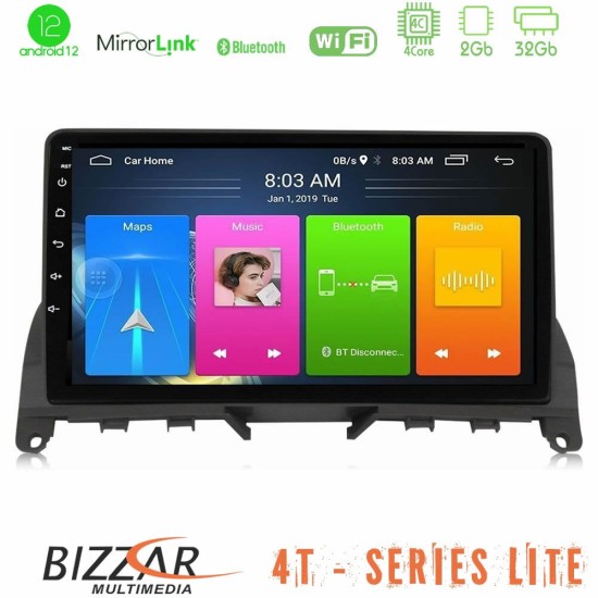 Bizzar 4T Series Mercedes C Class W204 4Core Android13 2+32GB Navigation Multimedia Tablet 9"