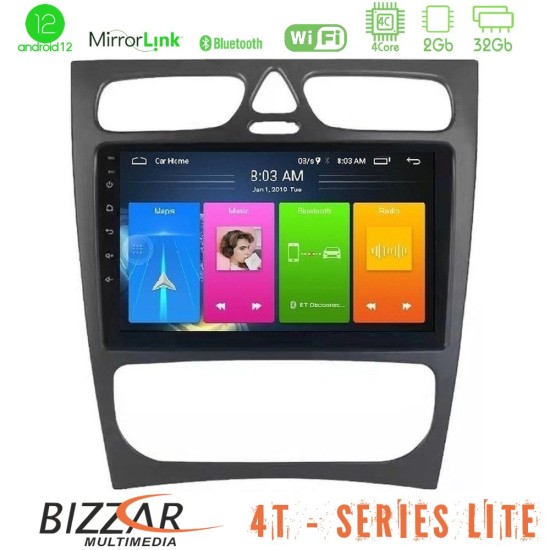 Bizzar 4T Series Mercedes C Class (W203) 4Core Android13 2+32GB Navigation Multimedia Tablet 9"