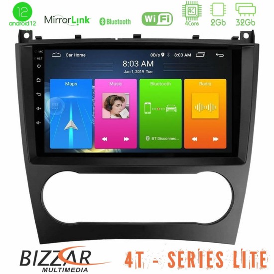 Bizzar 4T Series Mercedes W203 Facelift 4Core Android13 2+32GB Navigation Multimedia Tablet 9"