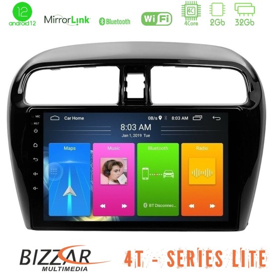 Bizzar 4T Series Mitsubishi Space Star 2013-2016 4Core Android13 2+32GB Navigation Multimedia Tablet 9"