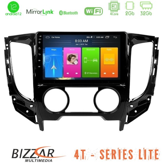 Bizzar 4T Series Mitsubishi L200 2016-> & Fiat Fullback (Manual A/C) 4Core Android13 2+32GB Navigation Multimedia Tablet 9"