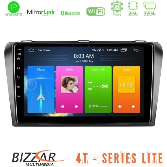 Bizzar 4T Series Mazda 3 2004-2009 4Core Android13 2+32GB Navigation Multimedia Tablet 9"