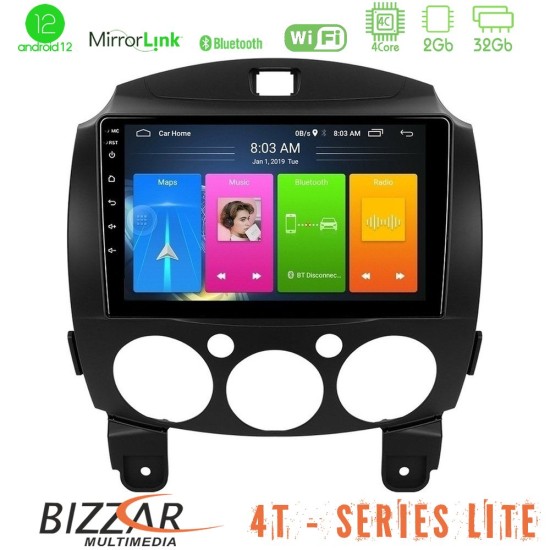 Bizzar 4T Series Mazda 2 2008-2014 4Core Android13 2+32GB Navigation Multimedia Tablet 9"