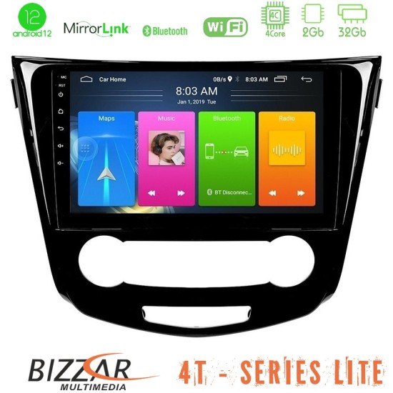 Bizzar 4T Series Nissan Qashqai J11 (Manual A/C) 4Core Android13 2+32GB Navigation Multimedia Tablet 10"