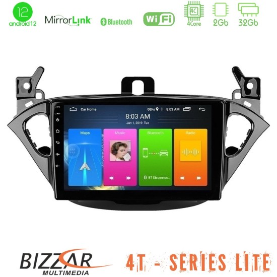 Bizzar 4T Series Opel Corsa E/Adam 4Core Android13 2+32GB Navigation Multimedia Tablet 9"