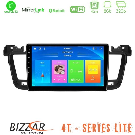 Bizzar 4T Series Peugeot 508 2010-2018 4Core Android13 2+32GB Navigation Multimedia Tablet 9"