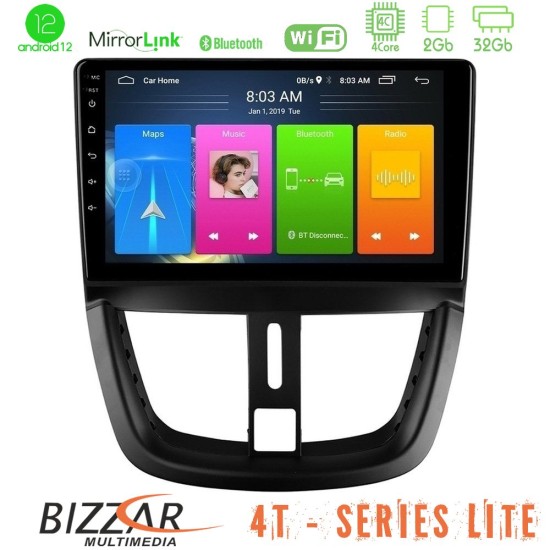 Bizzar 4T Series Peugeot 207 4Core Android13 2+32GB Navigation Multimedia Tablet 9"