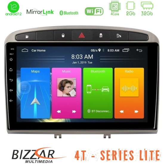 Bizzar 4T Series Peugeot 308/RCZ 4Core Android13 2+32GB Navigation Multimedia Tablet 9" (Ασημί Χρώμα)