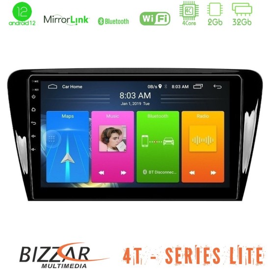 Bizzar 4T Series Skoda Octavia 7 4Core Android13 2+32GB Navigation Multimedia Tablet 10"