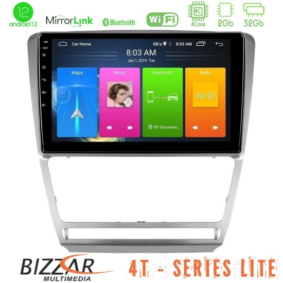 Bizzar 4T Series Skoda Octavia 5 4Core Android13 2+32GB Navigation Multimedia Tablet 10"