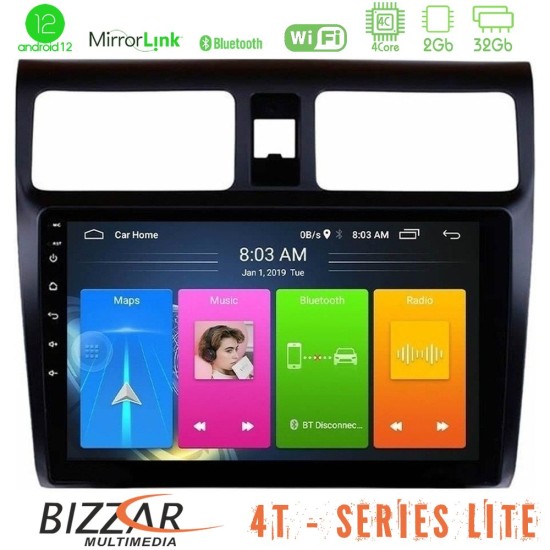 Bizzar 4T Series Suzuki Swift 2005-2010 4Core Android13 2+32GB Navigation Multimedia Tablet 10"