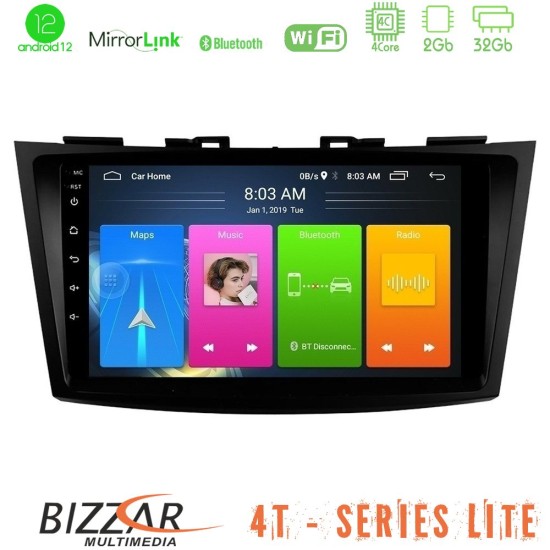 Bizzar 4T Series Suzuki Swift 2011-2016 4Core Android13 2+32GB Navigation Multimedia Tablet 9"