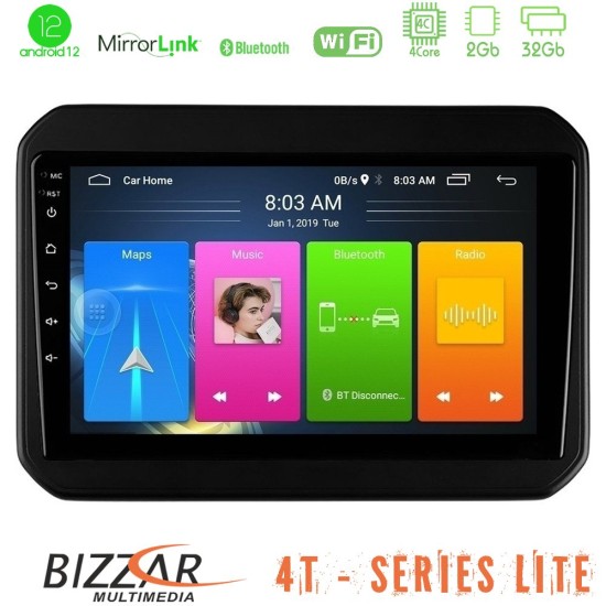 Bizzar 4T Series Suzuki Ignis 4Core Android13 2+32GB Navigation Multimedia Tablet 9"