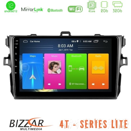 Bizzar 4T Series Toyota Corolla 2007-2012 4Core Android13 2+32GB Navigation Multimedia Tablet 9"