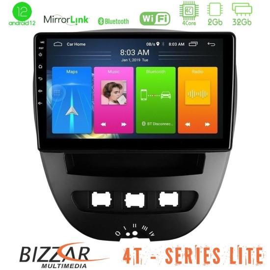 Bizzar 4T Series Toyota Aygo/Citroen C1/Peugeot 107 4Core Android13 2+32GB Navigation Multimedia Tablet 10"