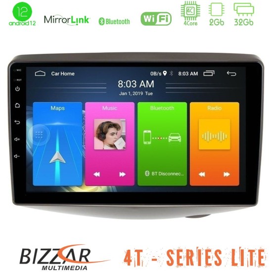 Bizzar 4T Series Toyota Yaris 1999 - 2006 4Core Android13 2+32GB Navigation Multimedia Tablet 9"