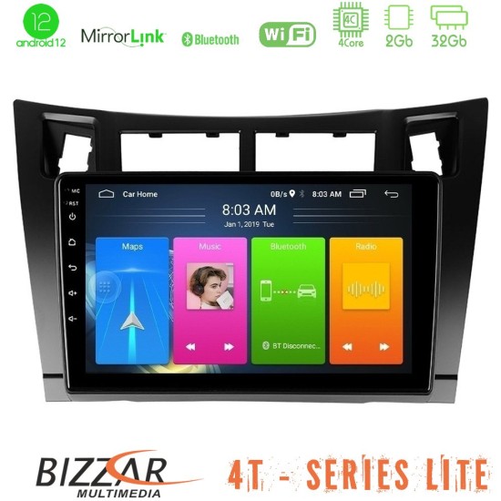 Bizzar 4T Series Toyota Yaris 4Core Android13 2+32GB Navigation Multimedia Tablet 9" (Μαύρο Χρώμα)