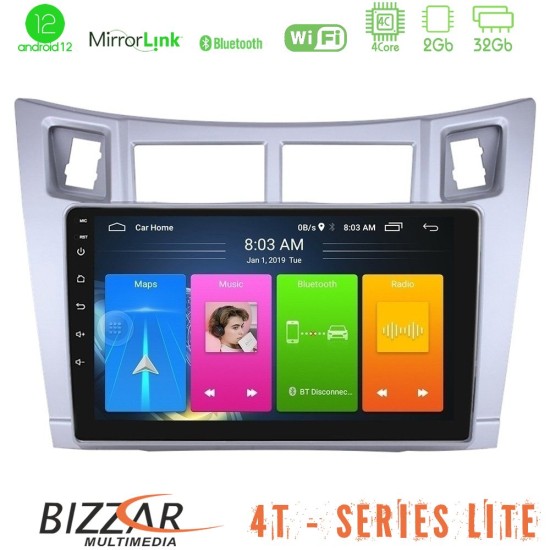 Bizzar 4T Series Toyota Yaris 4Core Android13 2+32GB Navigation Multimedia Tablet 9" (Ασημί Χρώμα)