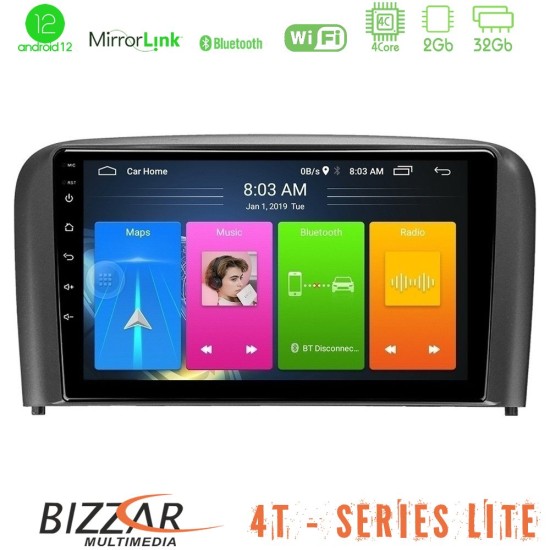 Bizzar 4T Series Volvo S80 1998-2006 4Core Android13 2+32GB Navigation Multimedia Tablet 9"