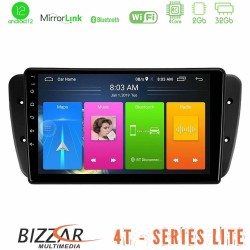 Bizzar 4T Series Seat Ibiza 2008-2012 4Core Android13 2+32GB Navigation Multimedia Tablet 9"
