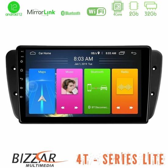 Bizzar 4T Series Seat Ibiza 2008-2012 4Core Android13 2+32GB Navigation Multimedia Tablet 9"