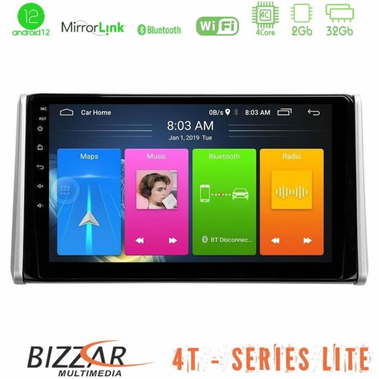 Bizzar 4T Series Toyota RAV4 2019-2023 4Core Android13 2+32GB Navigation Multimedia Tablet 10"