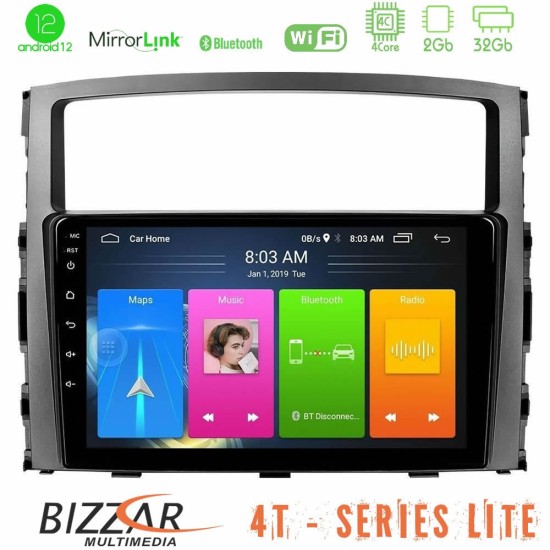 Bizzar 4T Series Mitsubishi Pajero 2008-2009 4core Android13 2+32GB Navigation Multimedia Tablet 9"