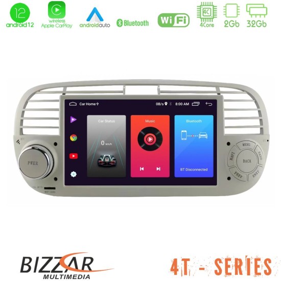 Bizzar OEM Fiat 500 2008-2015 4core Android12 2+32GB Navigation Multimedia Deckless 7" με Carplay/AndroidAuto