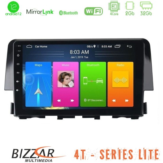 Bizzar 4T Series Honda Civic 2016-2020 4Core Android13 2+32GB Navigation Multimedia Tablet 9"