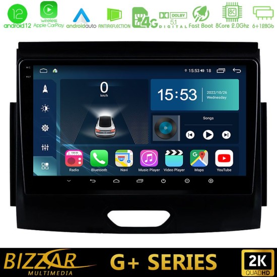 Bizzar G+ Series Ford Ranger 2017-2022 8core Android12 6+128GB Navigation Multimedia Tablet 9"