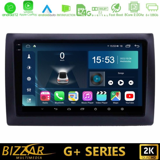 Bizzar G+ Series Fiat Stilo 8core Android12 6+128GB Navigation Multimedia Tablet 9"