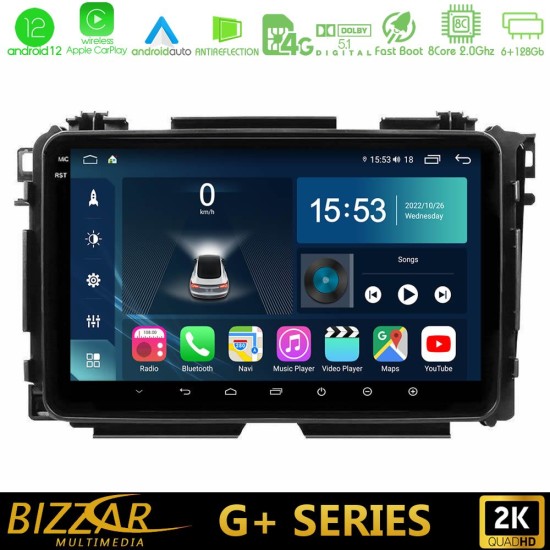 Bizzar G+ Series Honda HR-V 8core Android12 6+128GB Navigation Multimedia Tablet 9"