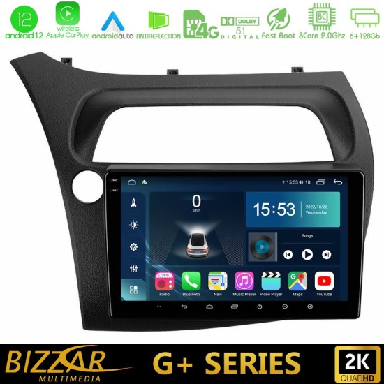 Bizzar G+ Series Honda Civic 8core Android12 6+128GB Navigation Multimedia Tablet 9"